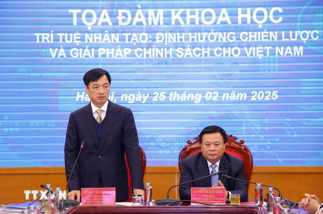 Ông Nguyễn Duy Ngọc, Ủy viên Bộ Chính trị, Bí thư Trung ương Đảng, Chủ nhiệm Uỷ ban Kiểm tra Trung ương, Phó Trưởng ban Thường trực Ban Chỉ đạo Trung ương về phát triển khoa học, công nghệ, đổi mới sáng tạo và chuyển đổi số phát biểu. Ảnh: Văn Điệp/TTXVN