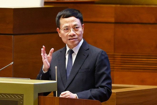 Bộ trưởng Khoa học và Công nghệ Nguyễn Mạnh Hùng phát biểu. Ảnh: Doãn Tấn/TTXVN